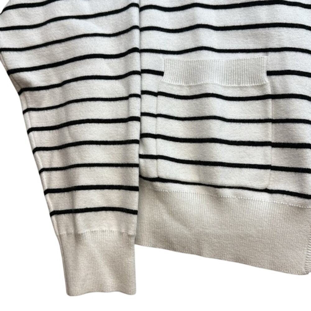 Draper James RSVP Button Front White Black Striped Preppy Coastal Cardigan 3X - Picture 7 of 12